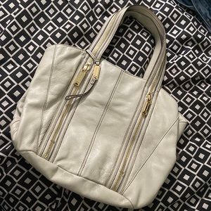 Off white and gold purse